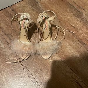Baby pink feather charlotte Olympia heeled sandal size 39 worn once